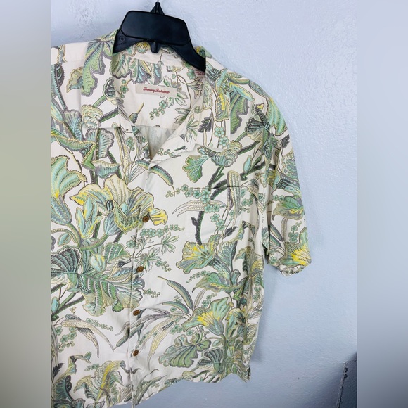 Tommy Bahama Men’s Hawaiian Green Tropical Floral Silk Button Down Shirt XXL - Picture 8 of 8